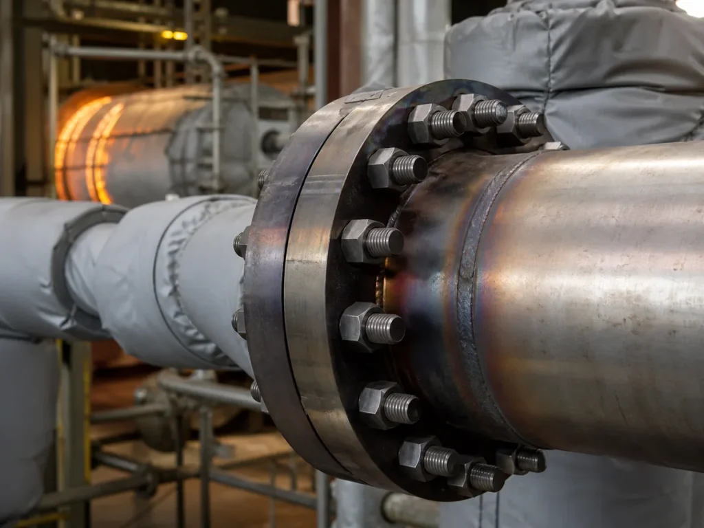 High-temperature alloy fasteners on thermal process equipment