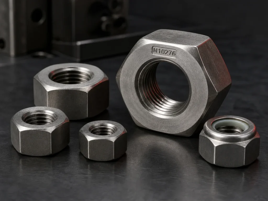 Special alloy hex nuts with N10276 material marking